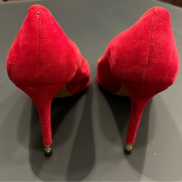 Tory Burch Red Suede Pumps - Picture 6 of 9